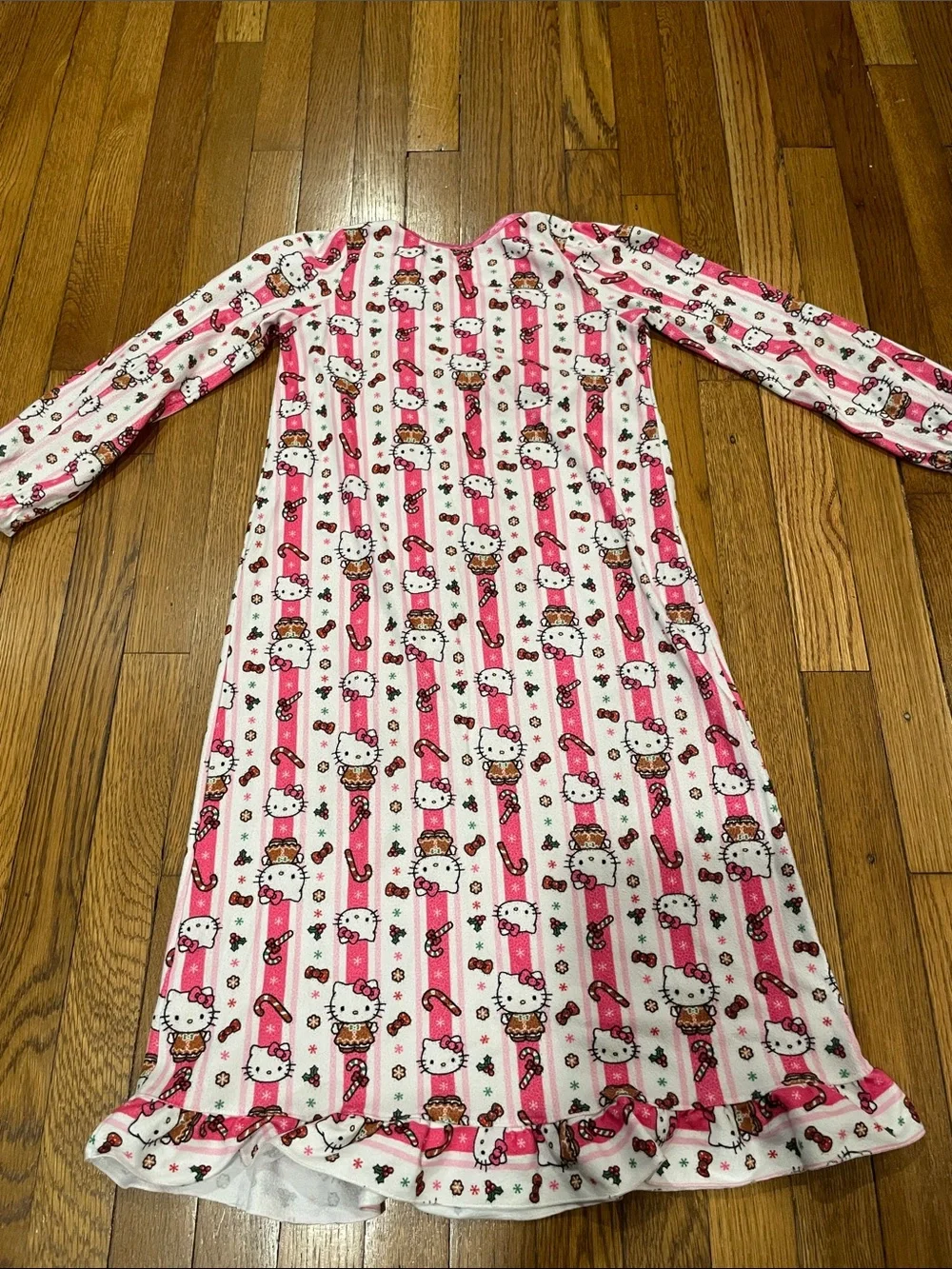 Sanrio Pink and White Hello Kitty Striped Holiday Nightgown